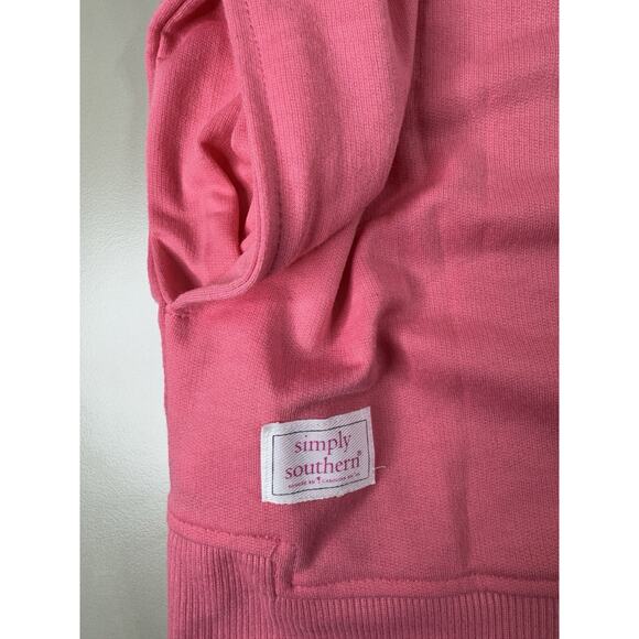 Simply Southern Sweatshirt M Pink LET’S GO GIRLS Sparkle Letter Cowboy Western - Picture 8 of 11